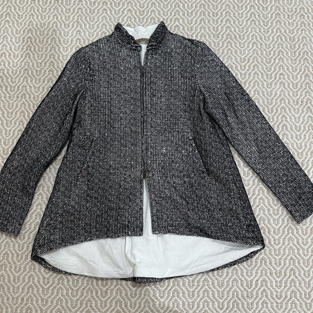 Manila Grace girl Tweed long jacket / blazer